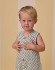 WOVEN JUMPSUIT - SAGE CHECK