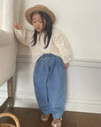 STITCH DENIM BAGGY PANTS
