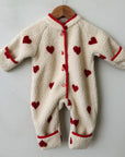 Simone fleece jumpsuit - hearts