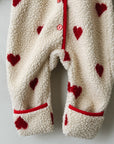 Simone fleece jumpsuit - hearts