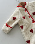 Simone fleece jumpsuit - hearts