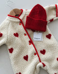 Simone fleece jumpsuit - hearts