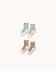 Animal Print & Fine Stripes Medium Socks - BABY