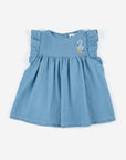 PELICAN RUFFLE WOVEN DRESS