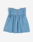 PELICAN RUFFLE WOVEN DRESS