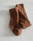 RIBBED TIGHTS - BROWN