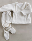 Jacket reversible style KIMONO velours - BEIGE