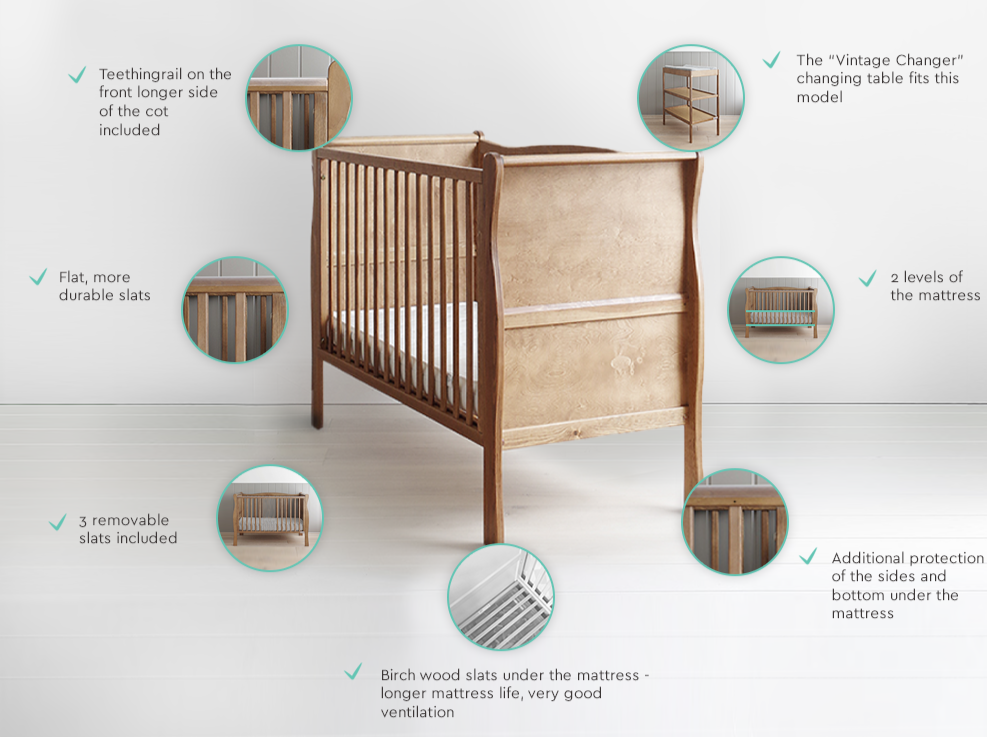 NOBLE COT VINTAGE 120X60  - PROMO BUNDEL