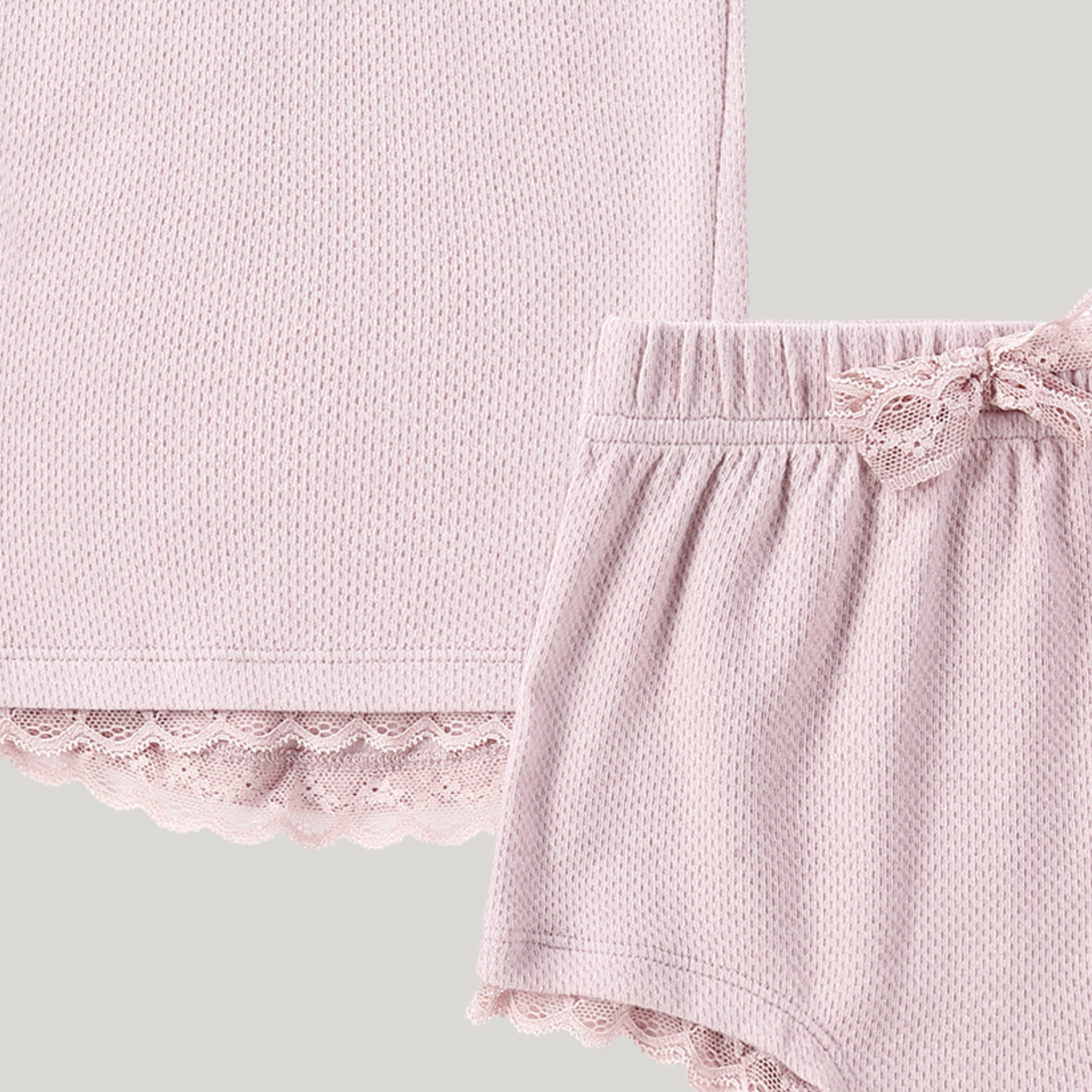ORGANIC PJ - Pale Lilac Pointelle