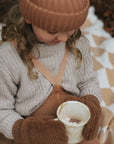 WOOLY FOOTLESS TIGHTS - CAPPUCCINO BROWN