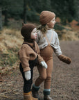 WOOLY FOOTLESS TIGHTS - CAPPUCCINO BROWN
