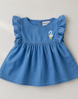 PELICAN RUFFLE-WEBKLEID