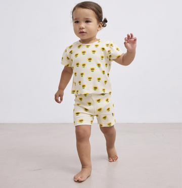 Sunflower all over short leggings - baby