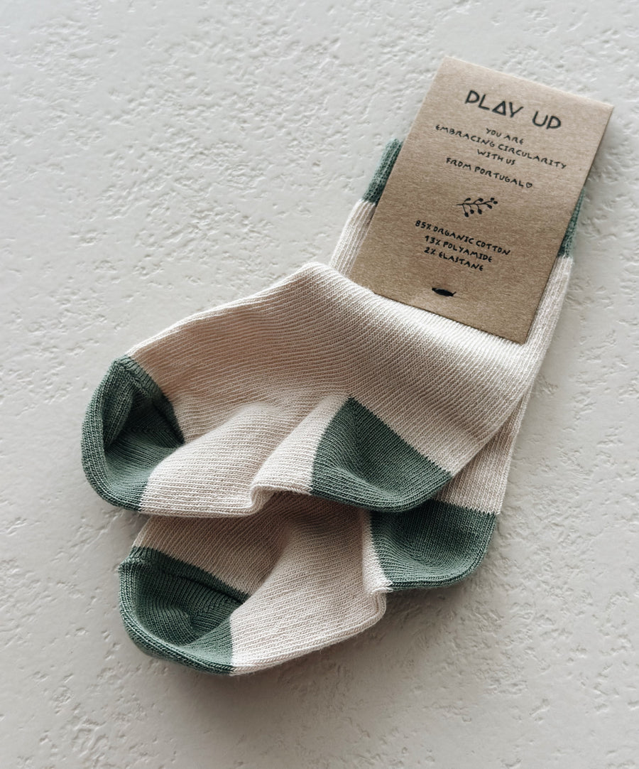 SOCKS - cream/sage baby