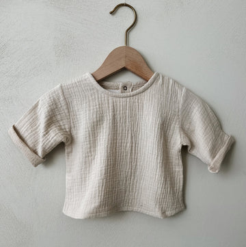 SOFT MUSLIN SHIRT BEIGE - baby