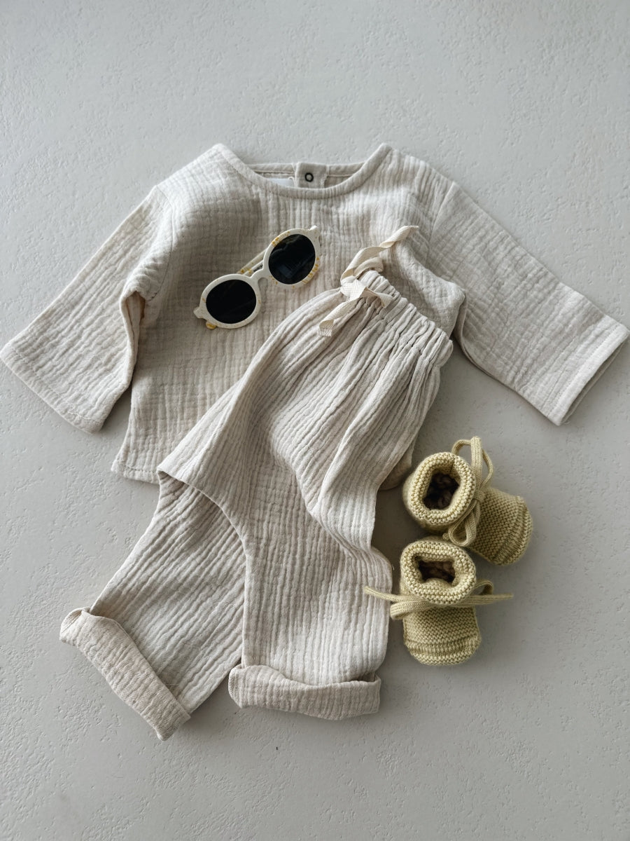 SOFT MUSLIN SHIRT BEIGE - baby