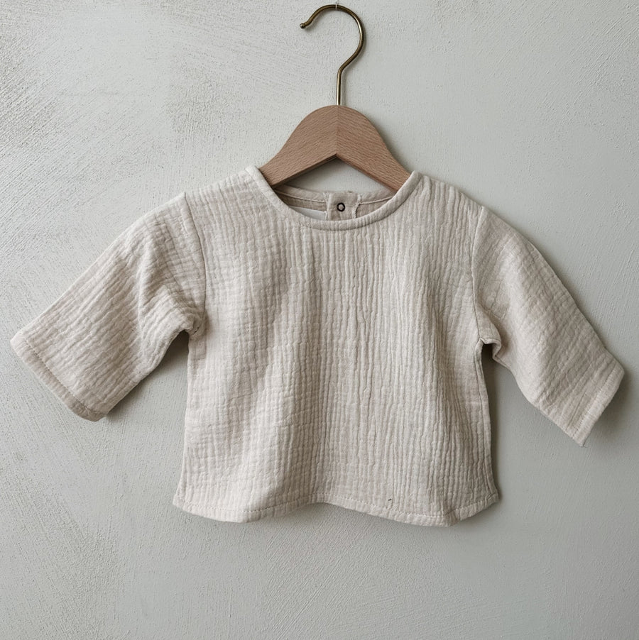 SOFT MUSLIN SHIRT BEIGE - baby