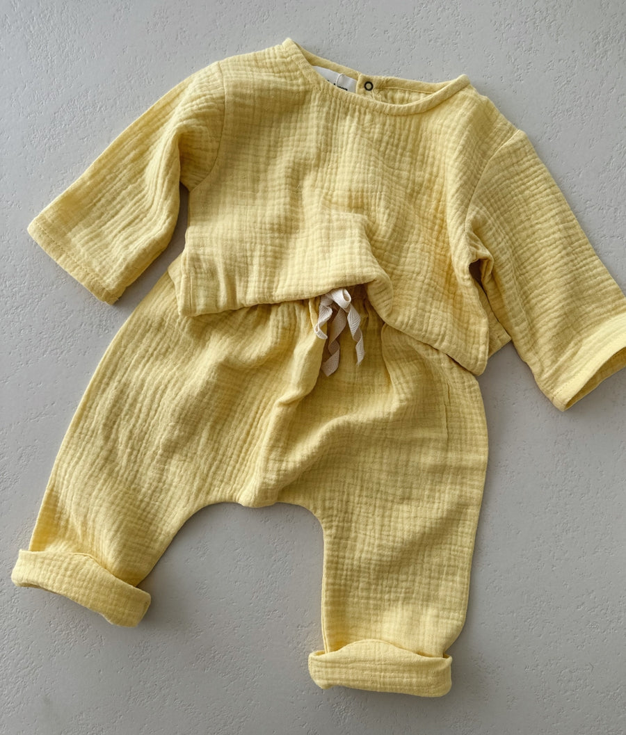 SOFT MUSLIN SHIRT LIGHT YELLOW - baby