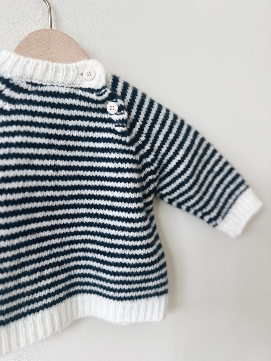 BABY JERSEY RANGLAN - NAVY STRIPES