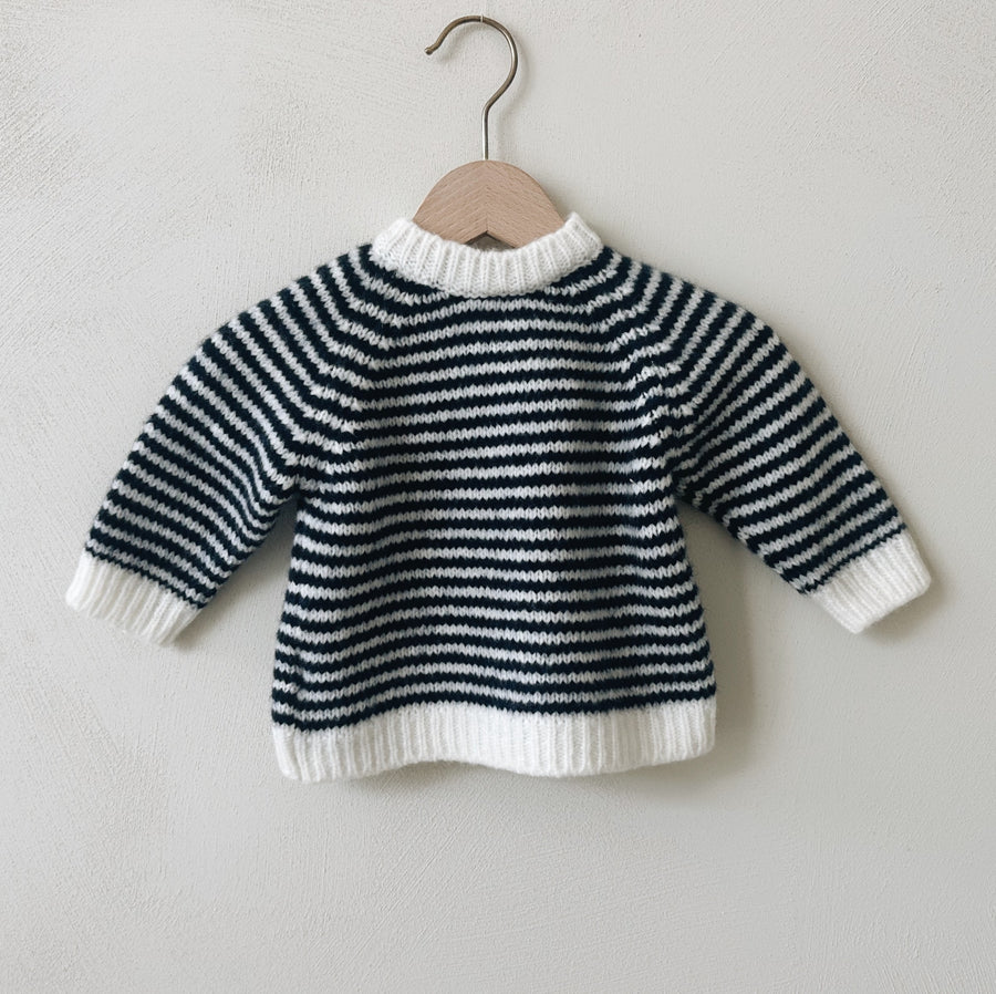 BABY JERSEY RANGLAN - NAVY STRIPES