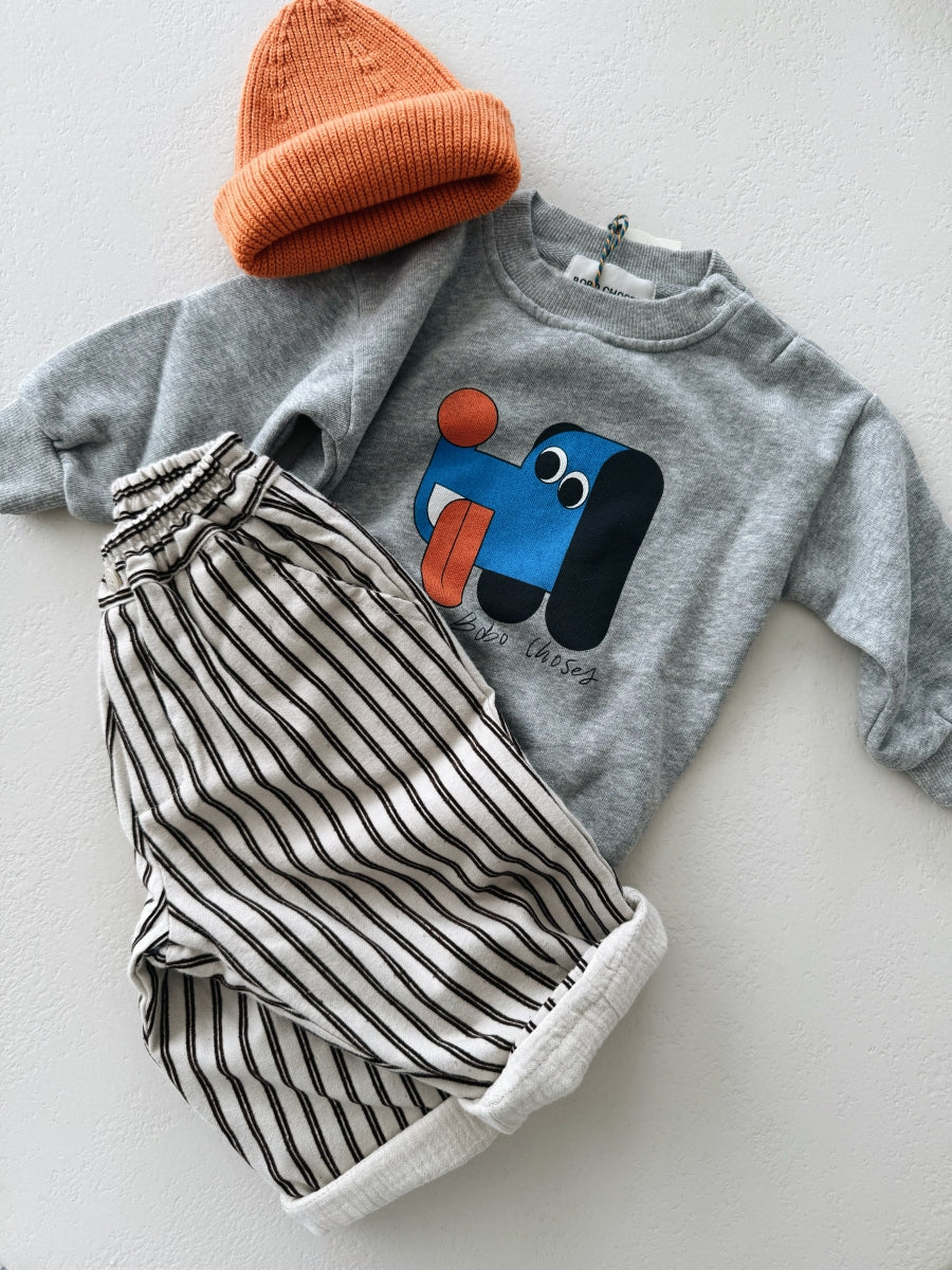 STRIPED TROUSERS - CACAO