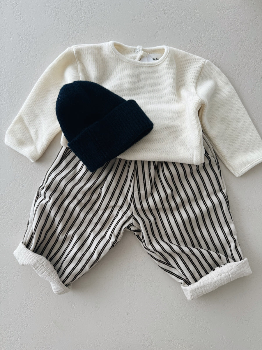 STRIPED TROUSERS - CACAO