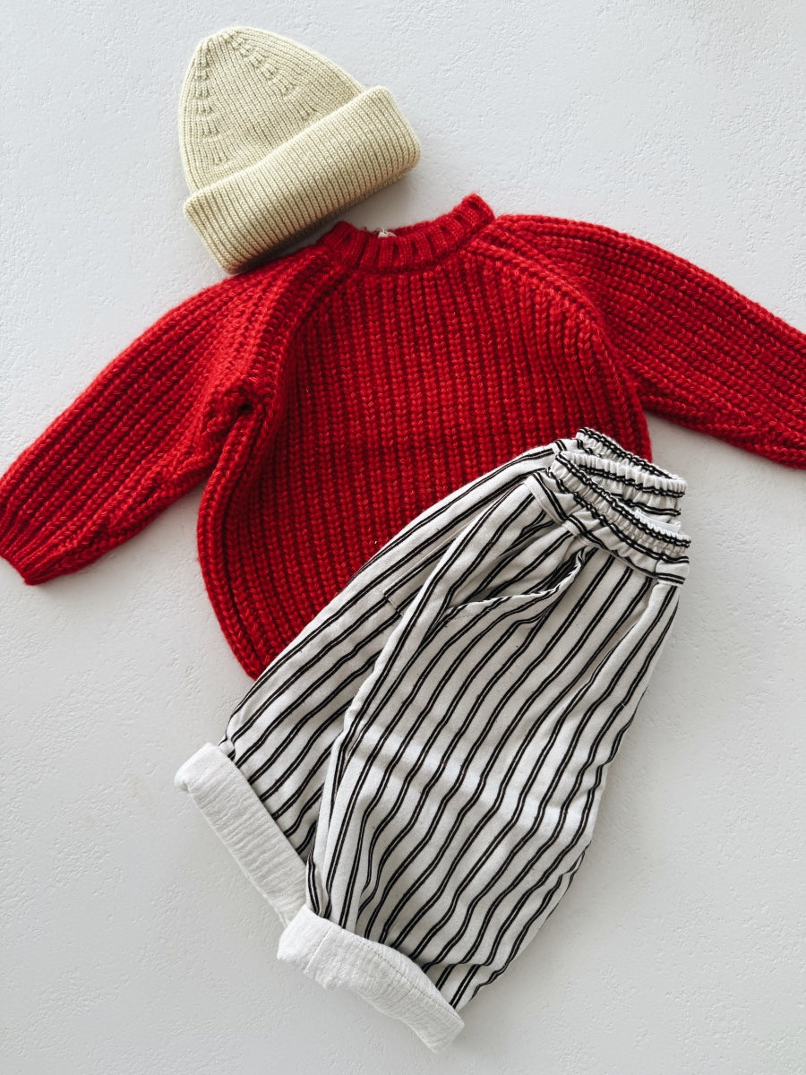 STRIPED TROUSERS - CACAO