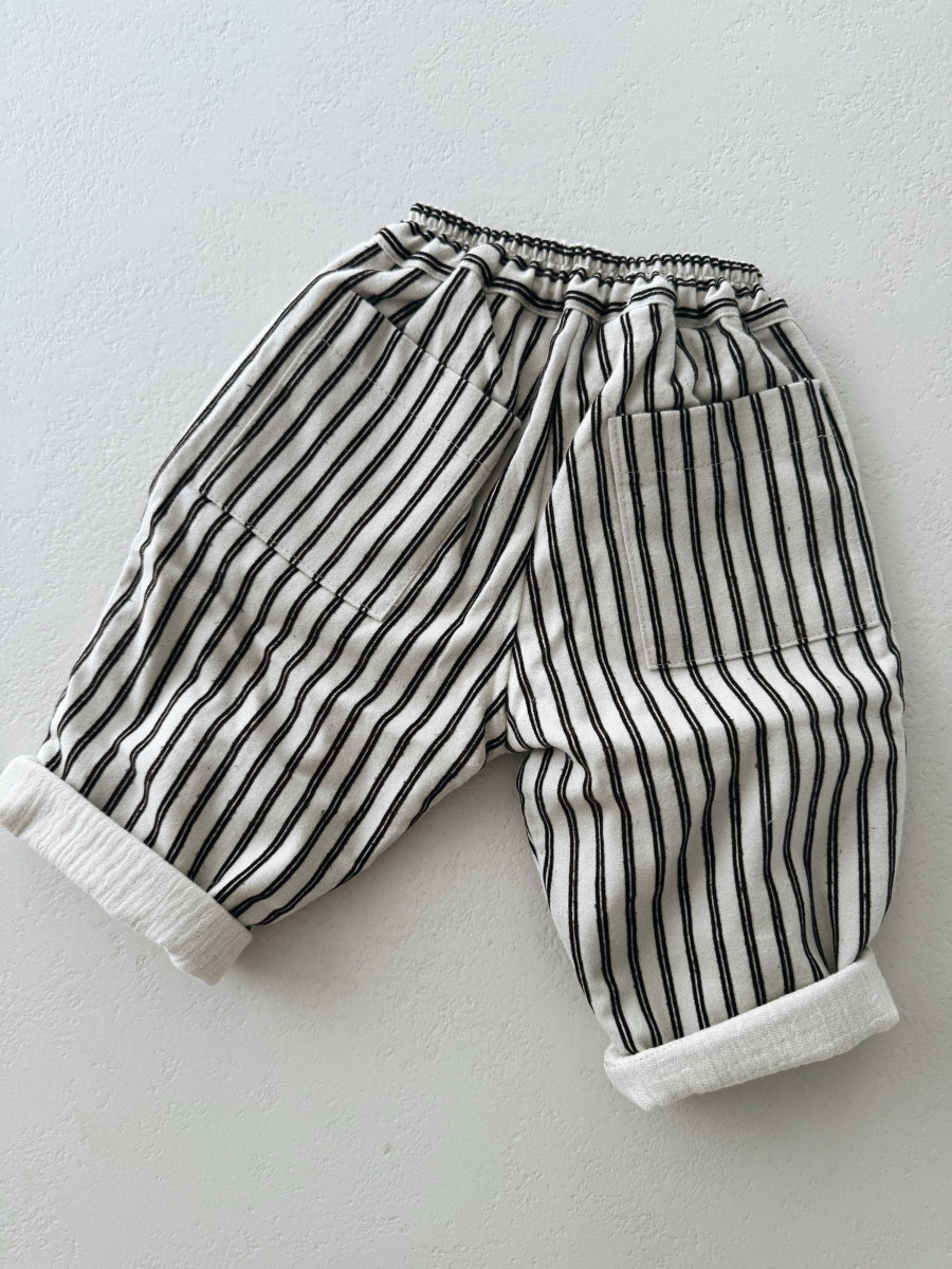 STRIPED TROUSERS - CACAO