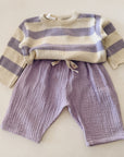 COTTON STRIPED SWEATER LILA - BABY & KIDS