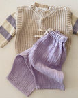 COTTON STRIPED SWEATER LILA - BABY & KIDS