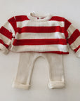 COTTON STRIPED SWEATER RED - BABY & KIDS