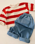 COTTON STRIPED SWEATER RED - BABY & KIDS