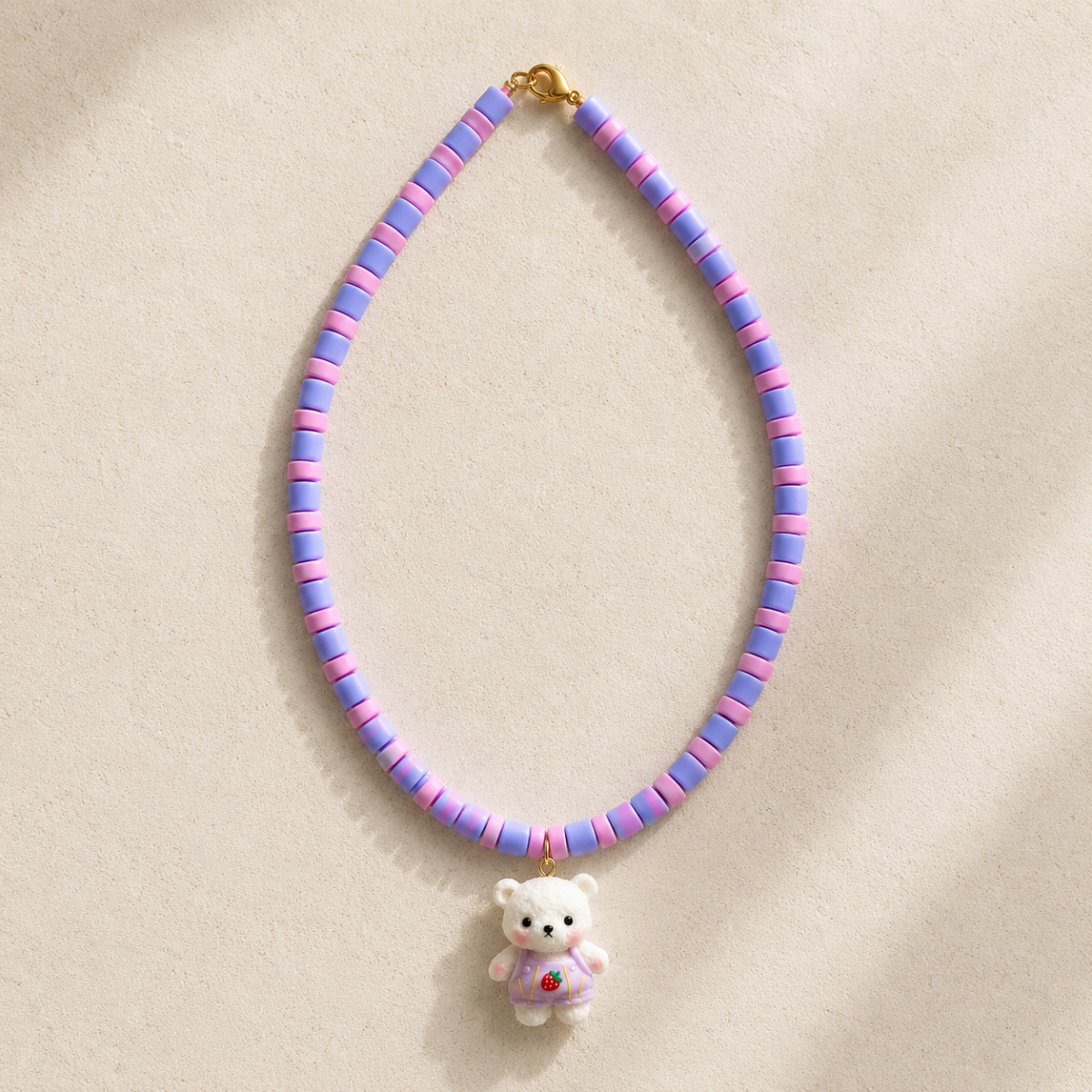 Kinderketting Teddybeer Lila