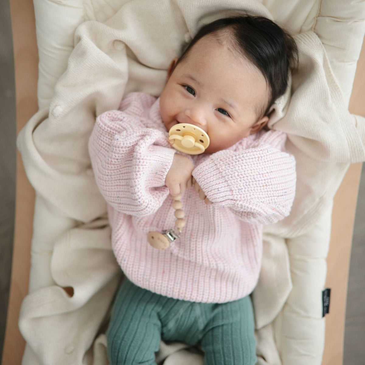 FRIGG BIBS - moon  0-6m - Pale Daffodil
