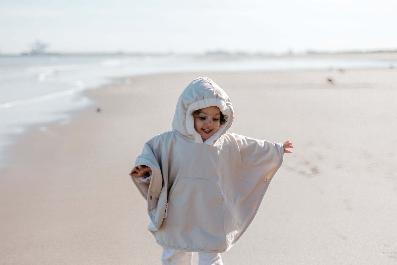 WINTERPONCHO - CREAM 9m-3Y