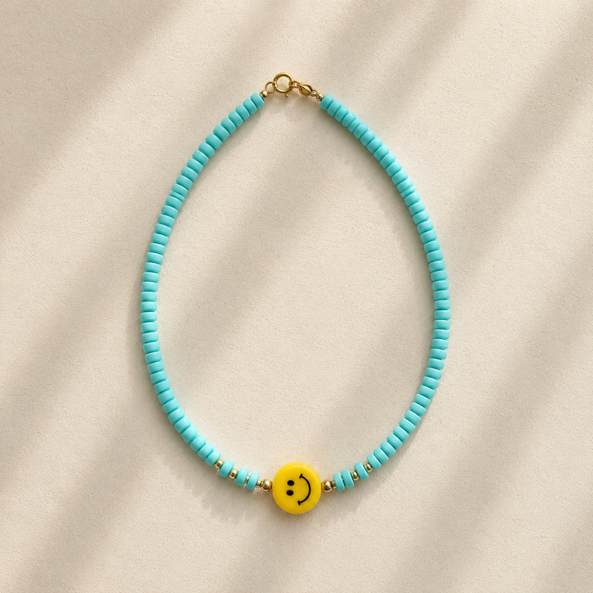 Kinderketting Smiley Turquoise