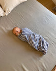 Muslin bamboo blanket - Vichy Blue