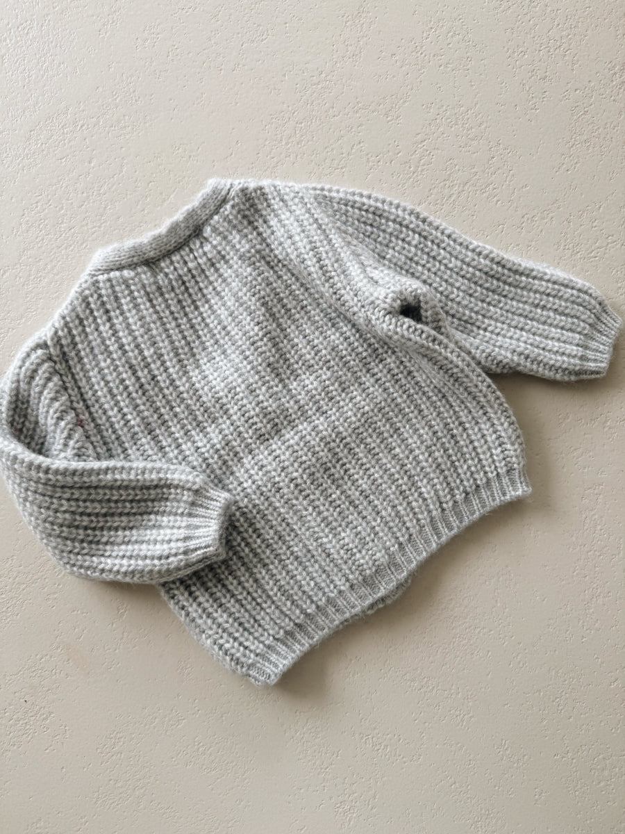 CARDIGAN WOOL - LIGHT GREY