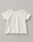 RUFFLED T-SHIRT - CREMA