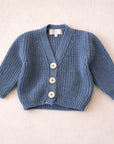 COTTON KNIT CARDIGAN BLUE - BABY & KIDS