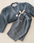 COTTON KNIT CARDIGAN BLUE - BABY & KIDS