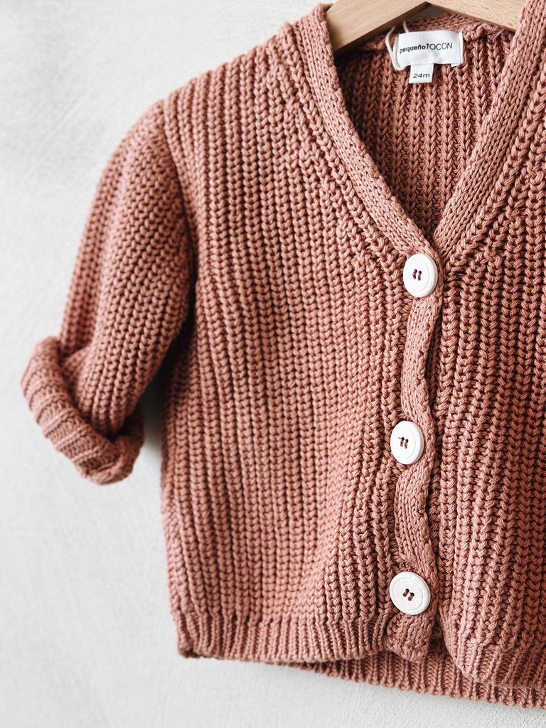KNITTED CARDIGAN - PINK