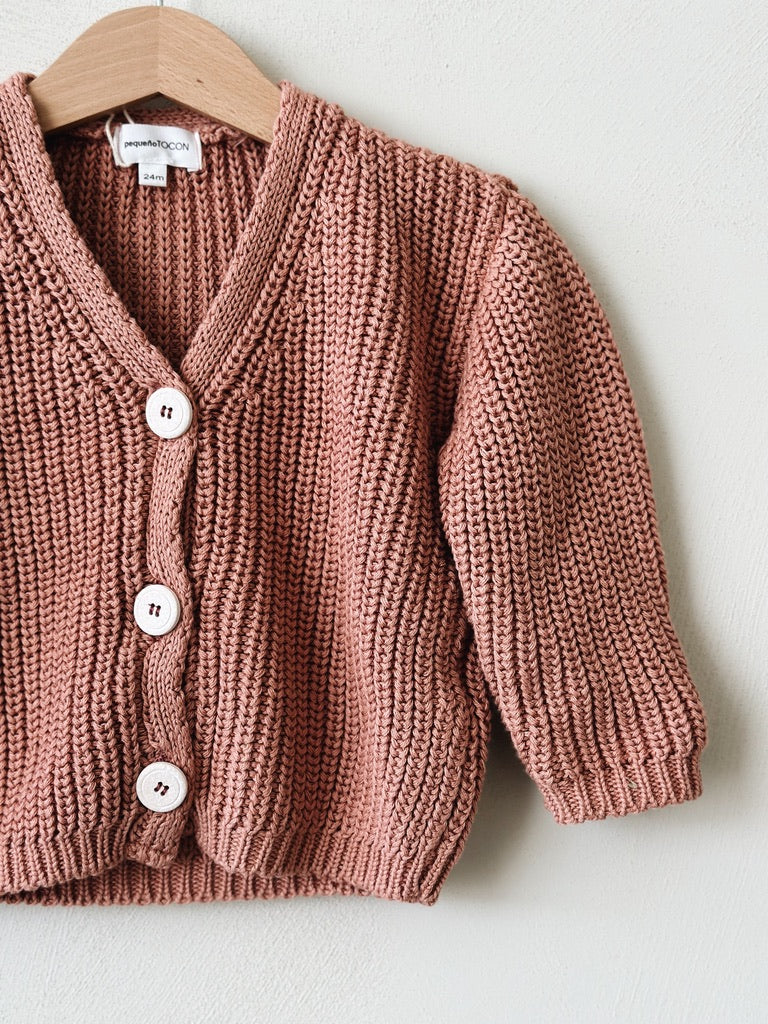 KNITTED CARDIGAN - PINK