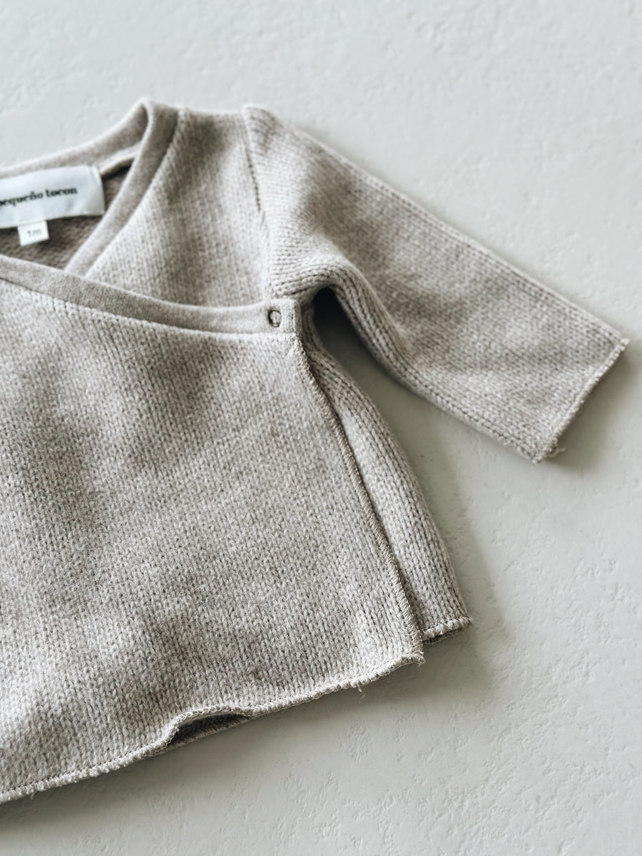 SOFT BABY CARDIGAN - BEIGE - last one 3m