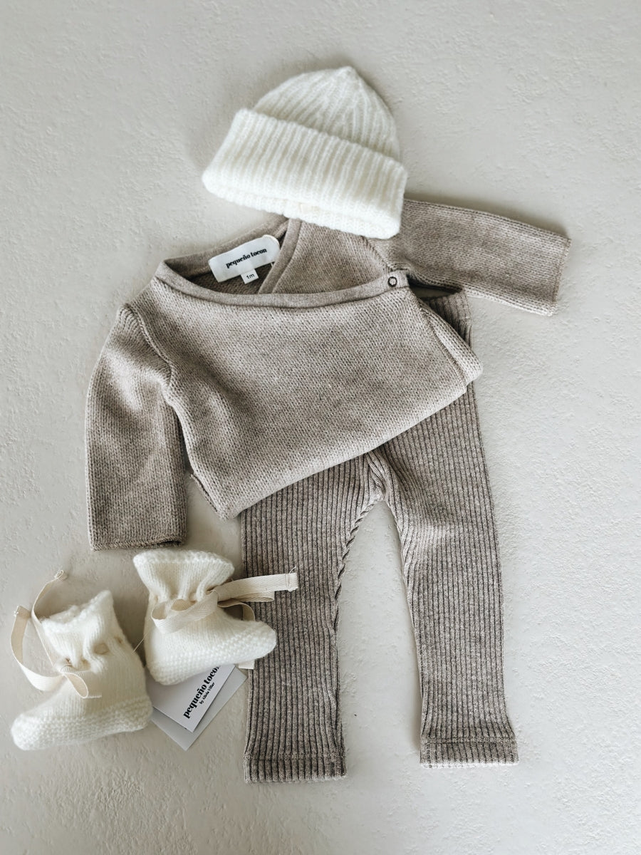 SOFT BABY CARDIGAN - BEIGE - last one 3m