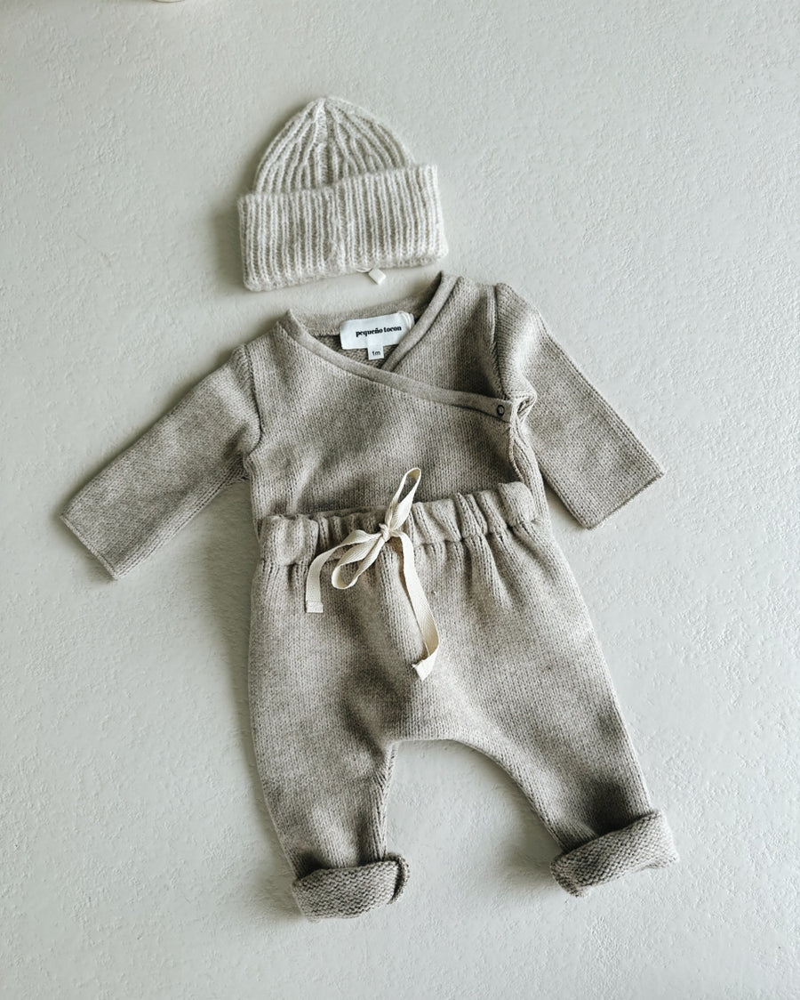 SOFT BABY CARDIGAN - BEIGE - last one 3m