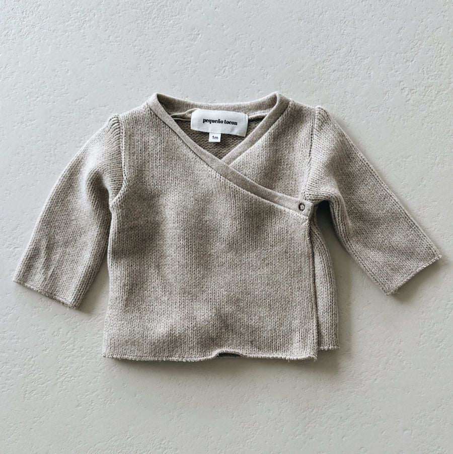 SOFT BABY CARDIGAN - BEIGE - last one 3m