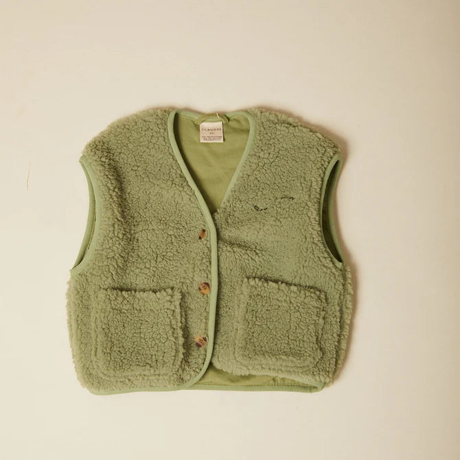 BORG GILET SAGE - 3m up to 4y