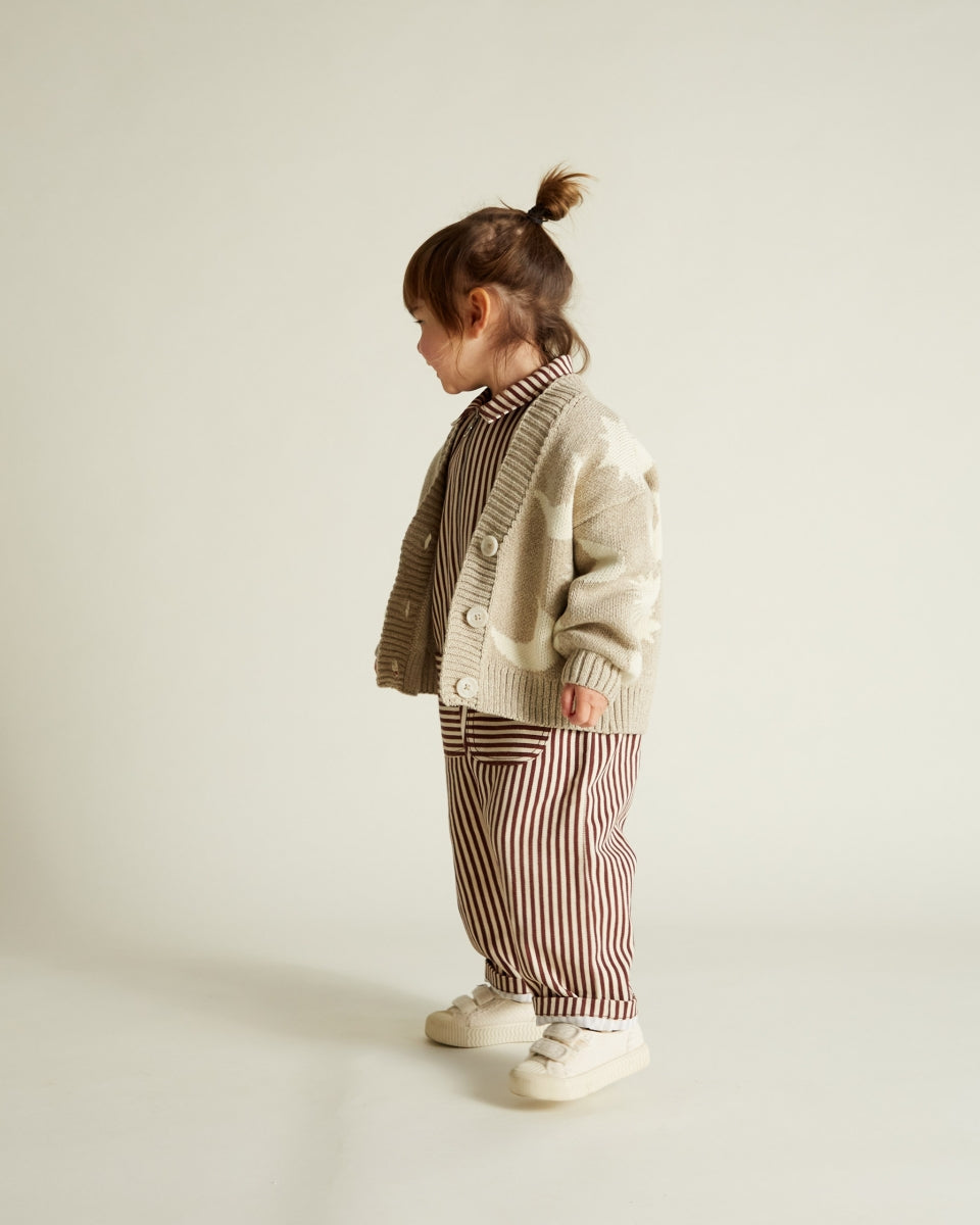 Abstract Neutral Moon Star Cardigan