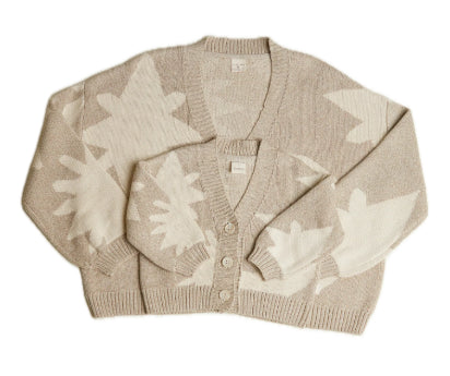 Abstract Neutral Moon Star Cardigan